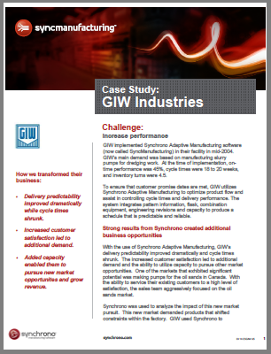 demand-driven manufacturing at GIW