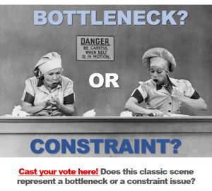 Production bottleneck or manufacturing constraint